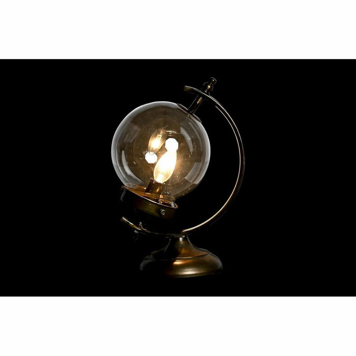DKD Home Decor Lámpara de Sobremesa Bola Dorado Metal y Cristal