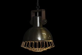 DKD Home Decor Lámpara de Techo Plateado Marron Hierro 31 x 44 x 31 cm