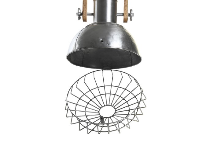 DKD Home Decor Lámpara de Techo Plateado Marron Hierro 31 x 44 x 31 cm