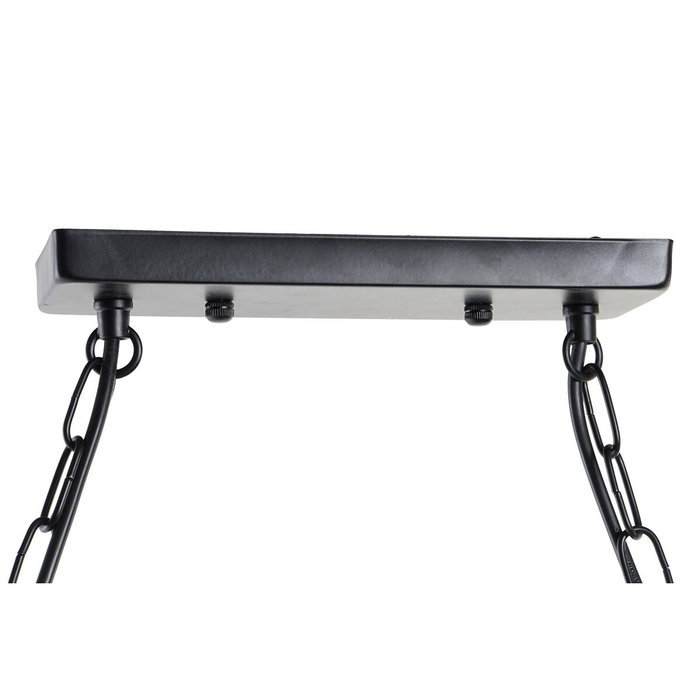 DKD Home Decor Lámpara de Techo Metal y Cuerda con 3 Bombillas, Negro y Natural