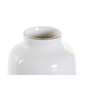 DKD Home Decor Jarrón de Gres Blanco con Pompón de Algodón
