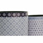 DKD Home Decor Set de 2 Papeleras de Lienzo y Madera Azul