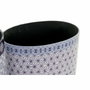 DKD Home Decor Set de 2 Papeleras de Lienzo y Madera Azul