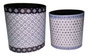 DKD Home Decor Set de 2 Papeleras de Lienzo y Madera Azul