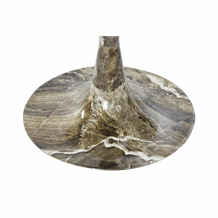 DKD Home Decor Mesita Auxiliar de Aluminio Simil Mármol Marrón y Dorado DKD Home Decor Mesita Auxiliar de Aluminio Simil Mármol Marrón y Dorado