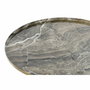 DKD Home Decor Mesita Auxiliar de Aluminio Simil Mármol Marrón y Dorado