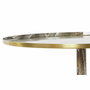 DKD Home Decor Mesita Auxiliar de Aluminio Simil Mármol Marrón y Dorado