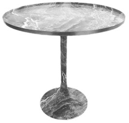 DKD Home Decor Mesita Auxiliar de Aluminio Simil Mármol Marrón y Dorado