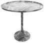 DKD Home Decor Mesita Auxiliar de Aluminio Simil Mármol Marrón y Dorado