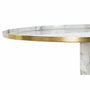 DKD Home Decor Mesita Auxiliar de Aluminio Símil Mármol Blanco y Dorado