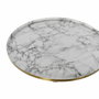 DKD Home Decor Mesita Auxiliar de Aluminio Símil Mármol Blanco y Dorado