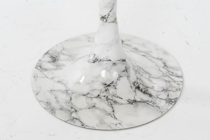 DKD Home Decor Mesita Auxiliar Glam Blanco Dorado 51 x 51 x 51 cm Simil Mármol