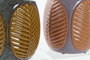 DKD Home Decor Surtido de 2 Jarrones de Gres con Diseño de Hojas, Marrón y Rosa