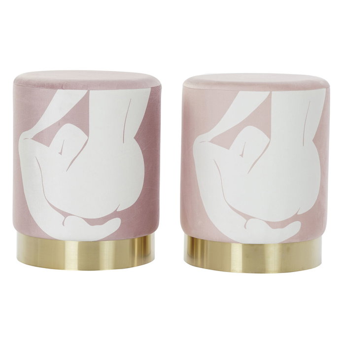 DKD Home Decor Reposapiés de Poliéster Balance Life Surtido de 2 DKD Home Decor Reposapiés de Poliéster Balance Life Surtido de 2