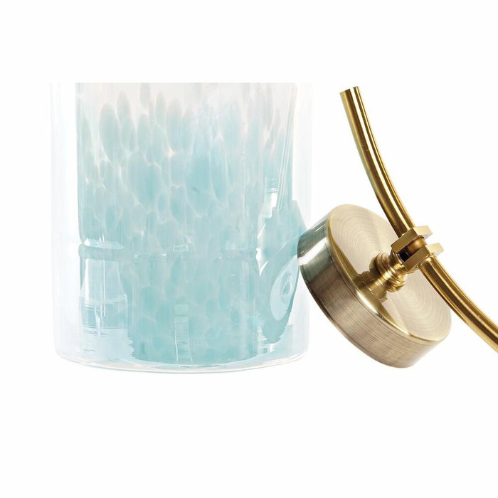 DKD Home Decor Jarrón Cristal y Metal SEALINE Azul y Dorado