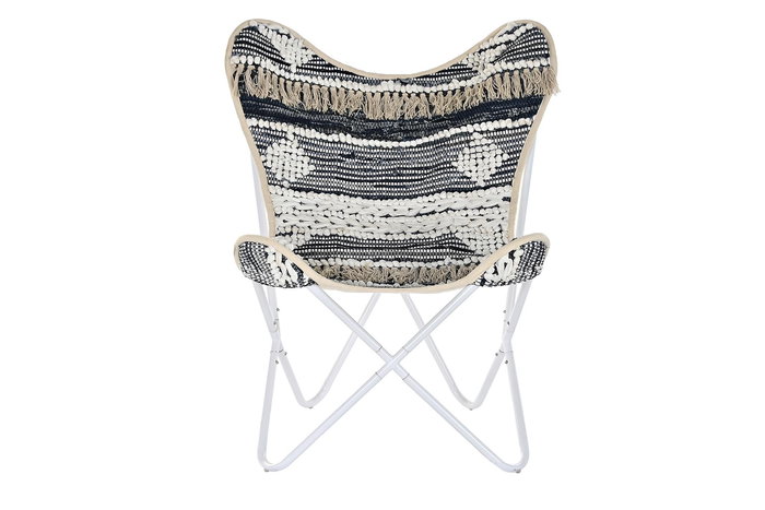 DKD Home Decor Otric Sillón Boho Blanco 74 x 65 x 90 cm DKD Home Decor Otric Sillón Boho Blanco 74 x 65 x 90 cm