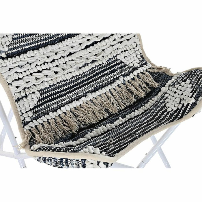 DKD Home Decor Sillón Algodón y Hierro Mariposa Blanco