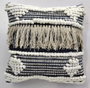 DKD Home Decor Cojín de Suelo de Algodón 60x60x25 con Rayas Negro, Blanco y Azul