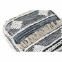 DKD Home Decor Cojín de Suelo de Algodón 60x60x25 con Rayas Negro, Blanco y Azul