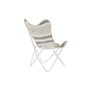 DKD Home Decor Sillón Mariposa Algodón y Hierro Blanco y Gris