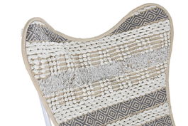 DKD Home Decor Nacla Sillon Boho Blanco Gris 65 x 90 x 74 cm