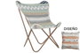DKD Home Decor Sillón Boho Naranja Blanco 65 x 90 x 74 cm