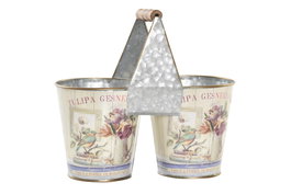 Macetero DKD Home Decor Rosa Metal Shabby Chic 24 x 12 x 23 cm