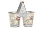 DKD Home Decor Macetero de Metal Tulipa Rosa