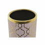 DKD Home Decor Jarrón de Porcelana Cromado Rosa ZEMAN 14x14x32 cm