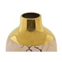 DKD Home Decor Jarrón de Porcelana Cromado Rosa y Dorado ZEMAN 15x15x41,5 cm