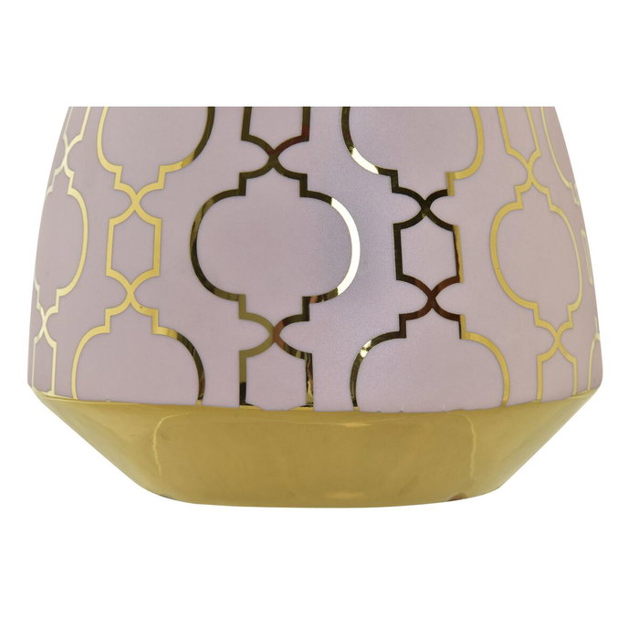 DKD Home Decor Jarrón de Porcelana ZEMAN Cromado Rosa y Dorado DKD Home Decor Jarrón de Porcelana ZEMAN Cromado Rosa y Dorado