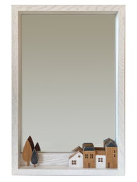 DKD Home Decor Espejo de Madera Casas Blanco 36x4x60 cm