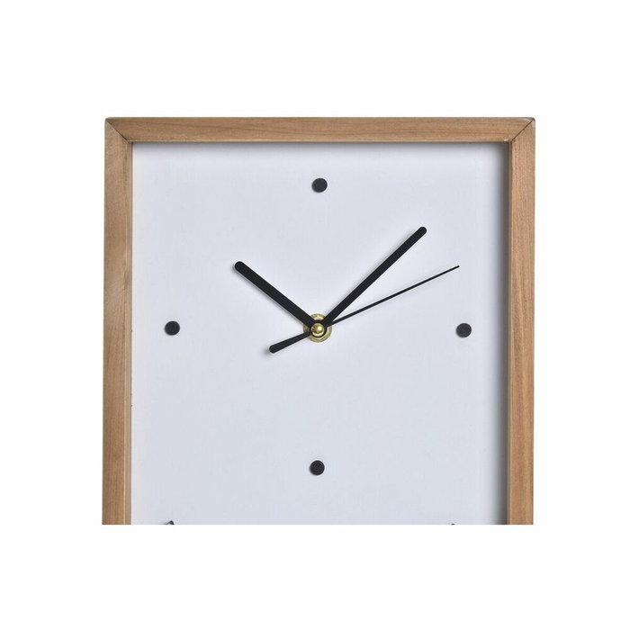 DKD Home Decor Reloj de Pared de Madera Casitas Blanco y Marrón
