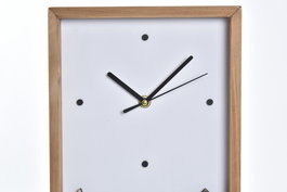 DKD Home Decor Reloj de Pared Colección Casitas Ambiente Urban Blanco Marron 4 x 30 x 20 cm