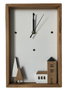 DKD Home Decor Reloj de Pared de Madera Casitas Blanco y Marrón