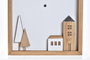DKD Home Decor Reloj de Pared Colección Casitas Ambiente Urban Blanco Marron 4 x 30 x 20 cm