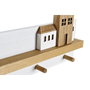 DKD Home Decor Perchero de Pared de Madera Casitas Blanco
