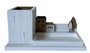 DKD Home Decor Cubilete de Madera Casitas Blanco