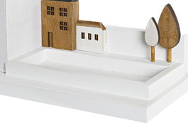 DKD Home Decor Cubilete Urban Blanco Marron Madera 11 x 14 x 28 cm