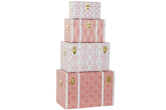 DKD Home Decor Paraguero Sixties Naranja Blanco 23 x 54.5 x 23 cm Set de 2