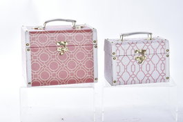 DKD Home Decor Sixties Caja Decorativa Naranja Blanco 18 x 19 x 24 cm Set de 2