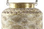 DKD Home Decor Portavelas Árabe Dorado Metal y Cristal 26.5 x 26.5 x 22 cm
