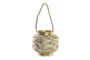 DKD Home Decor Portavelas Árabe Dorado Metal y Cristal 26.5 x 26.5 x 22 cm