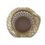 DKD Home Decor Portavelas Metal y Cristal GANSE Acabado Envejecido Dorado