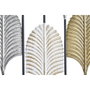 DKD Home Decor Decoración de Pared de Metal con Diseño de Hojas Negro