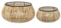 DKD Home Decor Set de 2 Maceteros de Ratán y Metal Natural 50x50x25,4 cm