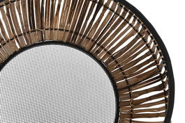 DKD Home Decor Macetero Balines Natural Negro Ratan y Metal 50 x 25.4 x 50 cm Set de 2