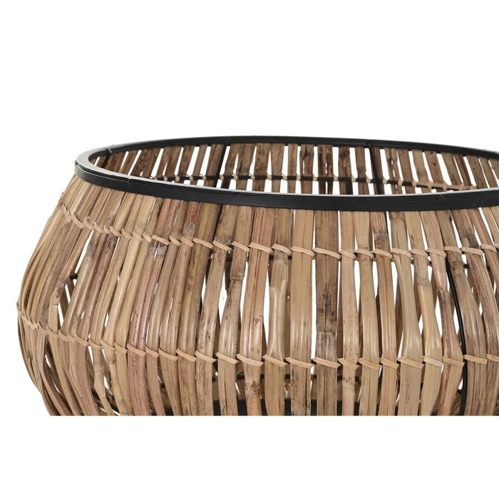 DKD Home Decor Set de 2 Maceteros de Ratán y Metal Natural 50x50x25,4 cm DKD Home Decor Set de 2 Maceteros de Ratán y Metal Natural 50x50x25,4 cm