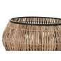 DKD Home Decor Set de 2 Maceteros de Ratán y Metal Natural 50x50x25,4 cm