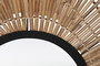 DKD Home Decor Espejo Balines Ratan, Espejo, Metal Negro, Natural 63 x 1.5 x 92 cm